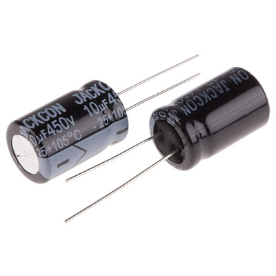 RS PRO 10μF Aluminium Electrolytic Capacitor 450V dc, Radial, Through Hole