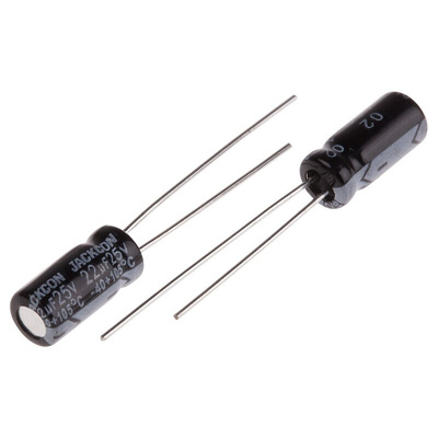 RS PRO 22μF Aluminium Electrolytic Capacitor 25V dc, Radial, Through Hole