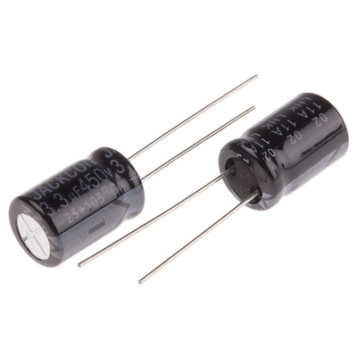 RS PRO 3.3μF Aluminium Electrolytic Capacitor 450V dc, Radial, Through Hole