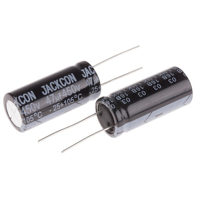 RS PRO 47μF Aluminium Electrolytic Capacitor 450V dc, Radial, Through Hole