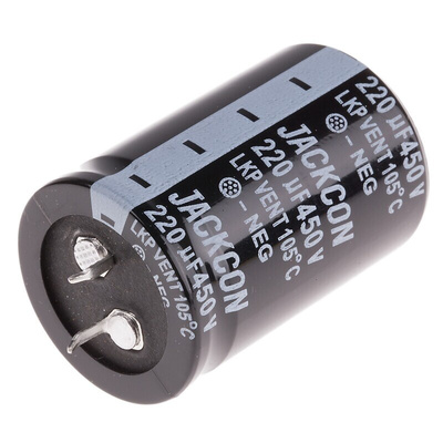 RS PRO 220μF Aluminium Electrolytic Capacitor 450V dc, Snap-In