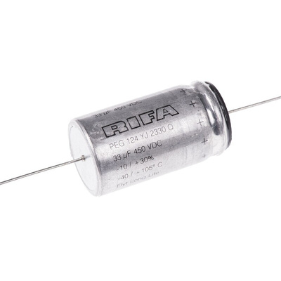 KEMET 33μF Aluminium Electrolytic Capacitor 450V dc, Axial, Through Hole - PEG124YJ2330QL1