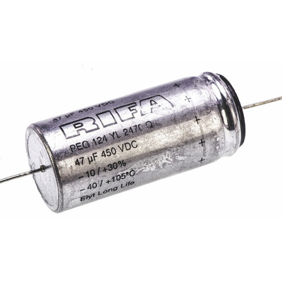 KEMET 47μF Aluminium Electrolytic Capacitor 450V dc, Axial, Through Hole - PEG124YL2470QL1
