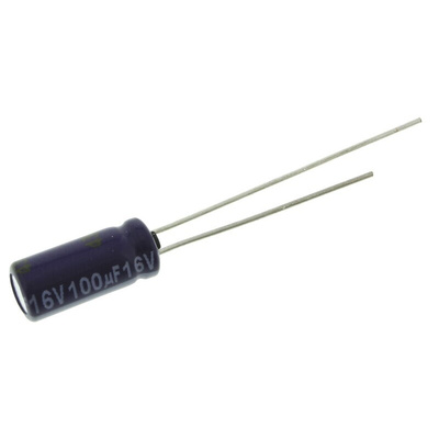 Panasonic 100μF Aluminium Electrolytic Capacitor 16V dc, Radial, Through Hole - ECA1CM101