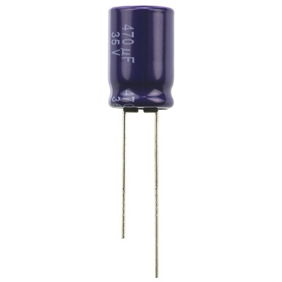 Panasonic 470μF Aluminium Electrolytic Capacitor 35V dc, Radial, Through Hole - ECA1VM471