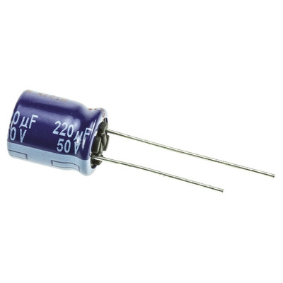 Panasonic 220μF Aluminium Electrolytic Capacitor 50V dc, Radial, Through Hole - ECA1HM221