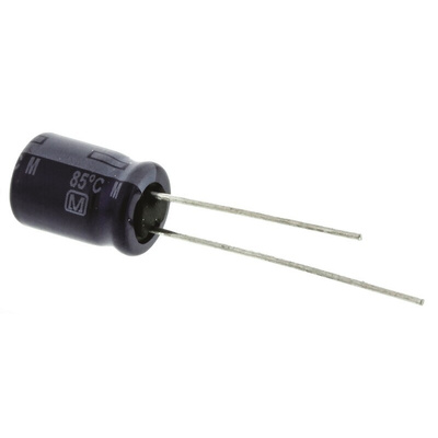 Panasonic 100μF Aluminium Electrolytic Capacitor 63V dc, Radial, Through Hole - ECA1JM101