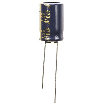 Panasonic 470μF Aluminium Electrolytic Capacitor 25V dc, Radial, Through Hole - EEUFC1E471