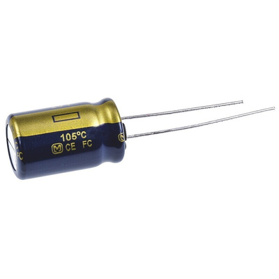 Panasonic 1000μF Aluminium Electrolytic Capacitor 25V dc, Radial, Through Hole - EEUFC1E102