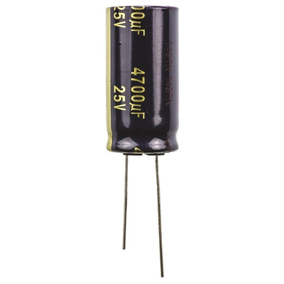 Panasonic 4700μF Aluminium Electrolytic Capacitor 25V dc, Radial, Through Hole - EEUFC1E472