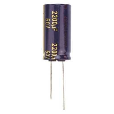 Panasonic 2200μF Aluminium Electrolytic Capacitor 50V dc, Radial, Through Hole - EEUFC1H222