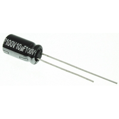 Panasonic 10μF Aluminium Electrolytic Capacitor 100V dc, Radial, Through Hole - ECA2AHG100
