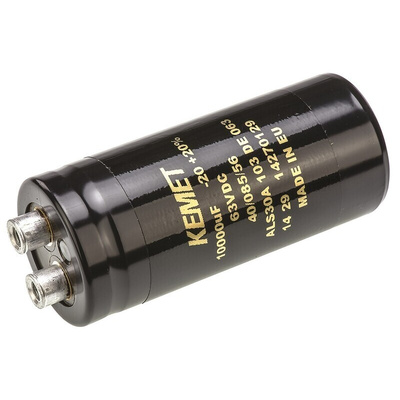 KEMET 10000μF Aluminium Electrolytic Capacitor 63V dc, Screw Terminal - ALS30A103DE063