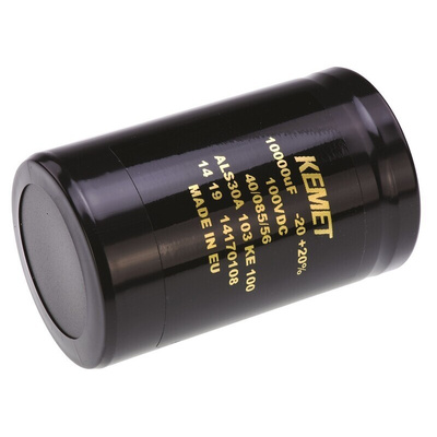 KEMET 10000μF Aluminium Electrolytic Capacitor 100V dc, Screw Terminal - ALS30A103KE100