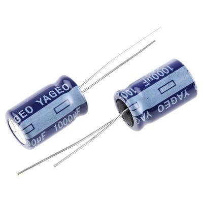 Yageo 1000μF Electrolytic Capacitor 16V dc, Through Hole - SK016M1000B5S-1015