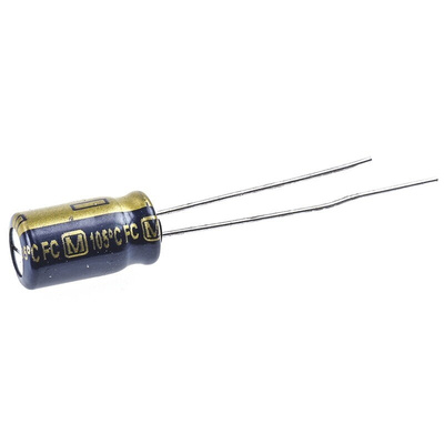 Panasonic 100μF Aluminium Electrolytic Capacitor 25V dc, Radial, Through Hole - EEUFC1E101S