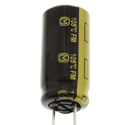 Panasonic 1500μF Aluminium Electrolytic Capacitor 6.3V dc, Radial, Through Hole - EEUFM0J152