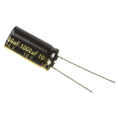 Panasonic 1000μF Aluminium Electrolytic Capacitor 16V dc, Radial, Through Hole - EEUFM1C102