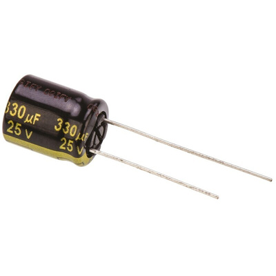 Panasonic 330μF Aluminium Electrolytic Capacitor 25V dc, Radial, Through Hole - EEUFM1E331