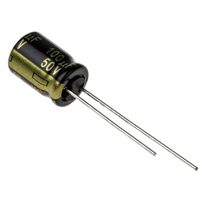 Panasonic 100μF Aluminium Electrolytic Capacitor 50V dc, Radial, Through Hole - EEUFM1H101