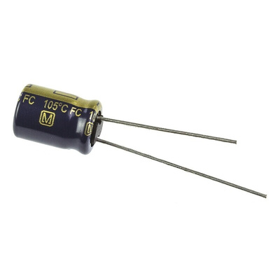 Panasonic 47μF Aluminium Electrolytic Capacitor 63V dc, Radial, Through Hole - EEUFC1J470