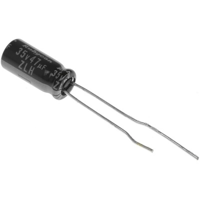 Rubycon 47μF Aluminium Electrolytic Capacitor 35V dc, Radial, Through Hole - 35ZLH47MEFCT5X11