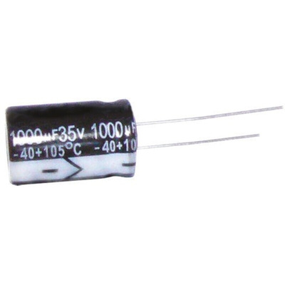 RS PRO 100μF Aluminium Electrolytic Capacitor 6.3V dc, Radial, Through Hole