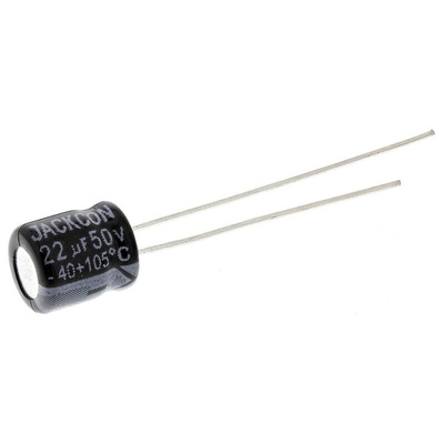 RS PRO 22μF Aluminium Electrolytic Capacitor 50V dc, Radial, Through Hole