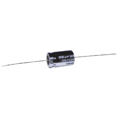 RS PRO 2.2μF Aluminium Electrolytic Capacitor 100V dc, Axial, Through Hole