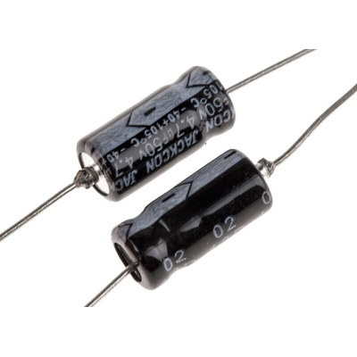 RS PRO 4.7μF Aluminium Electrolytic Capacitor 50V dc, Axial, Through Hole