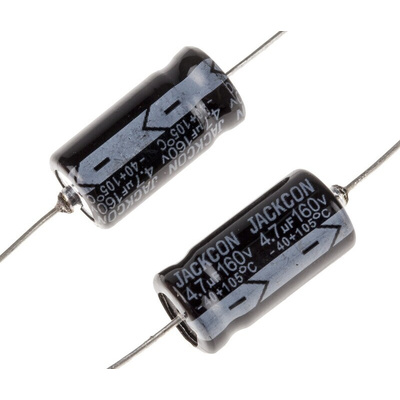 RS PRO 4.7μF Aluminium Electrolytic Capacitor 160V dc, Axial, Through Hole