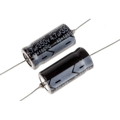 RS PRO 4.7μF Aluminium Electrolytic Capacitor 350V dc, Axial, Through Hole