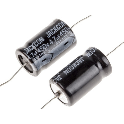 RS PRO 4.7μF Aluminium Electrolytic Capacitor 450V dc, Axial, Through Hole