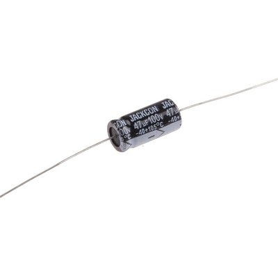 RS PRO 47μF Aluminium Electrolytic Capacitor 100V dc, Axial, Through Hole