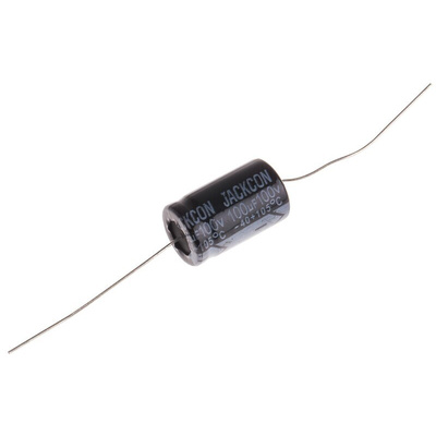 RS PRO 100μF Aluminium Electrolytic Capacitor 100V dc, Axial, Through Hole