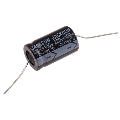 RS PRO 220μF Aluminium Electrolytic Capacitor 100V dc, Axial, Through Hole