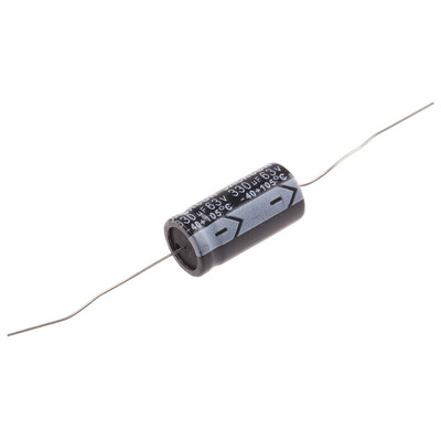 RS PRO 330μF Aluminium Electrolytic Capacitor 63V dc, Axial, Through Hole