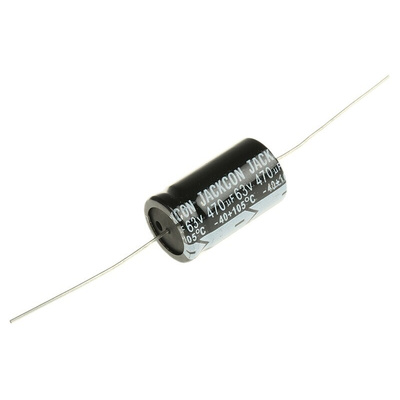 RS PRO 470μF Aluminium Electrolytic Capacitor 63V dc, Axial, Through Hole