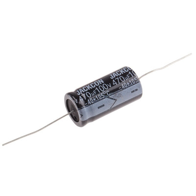 RS PRO 470μF Aluminium Electrolytic Capacitor 100V dc, Axial, Through Hole