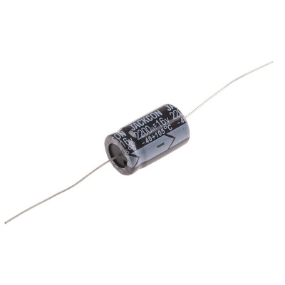 RS PRO 2200μF Aluminium Electrolytic Capacitor 16V dc, Axial, Through Hole