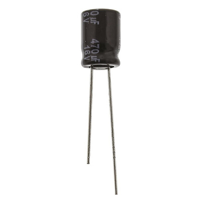 Panasonic 470μF Aluminium Electrolytic Capacitor 16V dc, Radial, Through Hole - EEUFR1C471