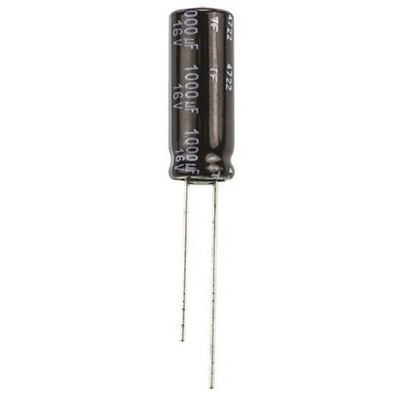 Panasonic 1000μF Aluminium Electrolytic Capacitor 16V dc, Radial, Through Hole - EEUFR1C102L