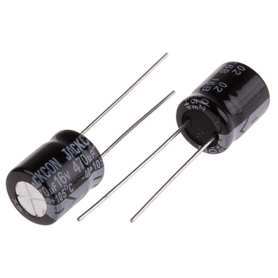 RS PRO 470μF Aluminium Electrolytic Capacitor 16V dc, Radial, Through Hole