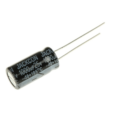 RS PRO 1000μF Aluminium Electrolytic Capacitor 25V dc, Radial, Through Hole