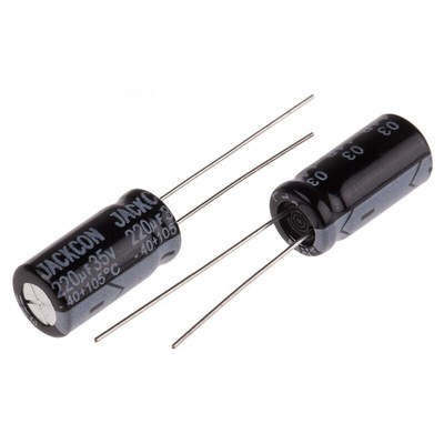 RS PRO 220μF Aluminium Electrolytic Capacitor 35V dc, Radial, Through Hole
