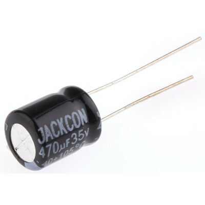 RS PRO 470μF Aluminium Electrolytic Capacitor 35V dc, Radial, Through Hole