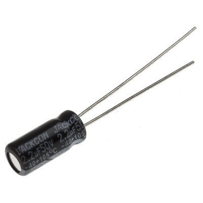 RS PRO 2.2μF Aluminium Electrolytic Capacitor 50V dc, Radial, Through Hole