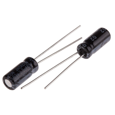 RS PRO 3.3μF Aluminium Electrolytic Capacitor 63V dc, Radial, Through Hole
