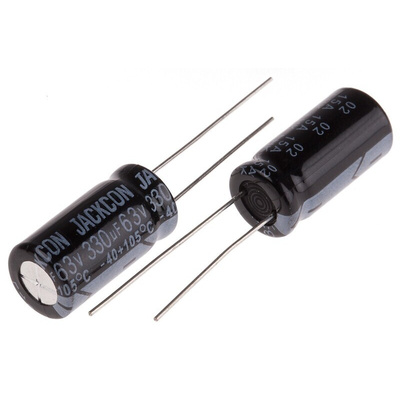 RS PRO 330μF Aluminium Electrolytic Capacitor 63V dc, Radial, Through Hole