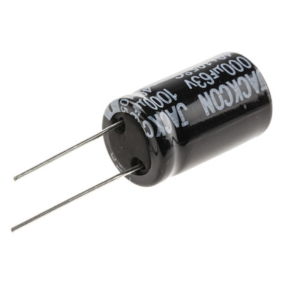 RS PRO 1000μF Aluminium Electrolytic Capacitor 63V dc, Radial, Through Hole